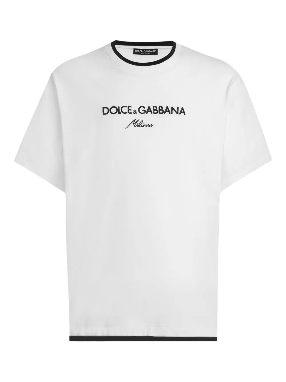 DOLCE & GABBANA Logo-Embroidered Layering Cotton T-Shirt