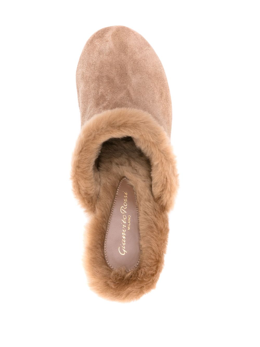 GIANVITO ROSSI Suede Slip-On Wedge Heel Sandals - 85mm