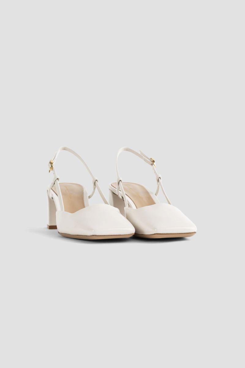 GIANVITO ROSSI Modern Slingback Pumps with Square Toe and 55mm Block Heels