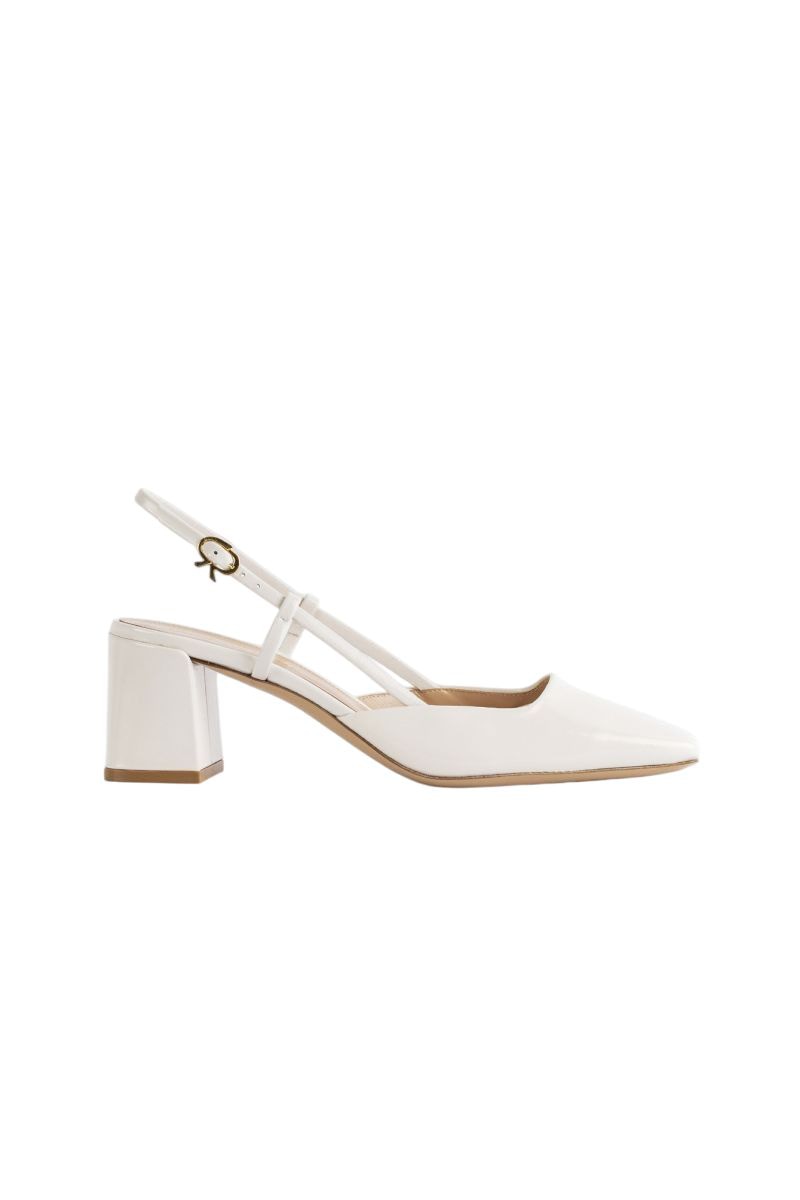 GIANVITO ROSSI Modern Slingback Pumps with Square Toe and 55mm Block Heels