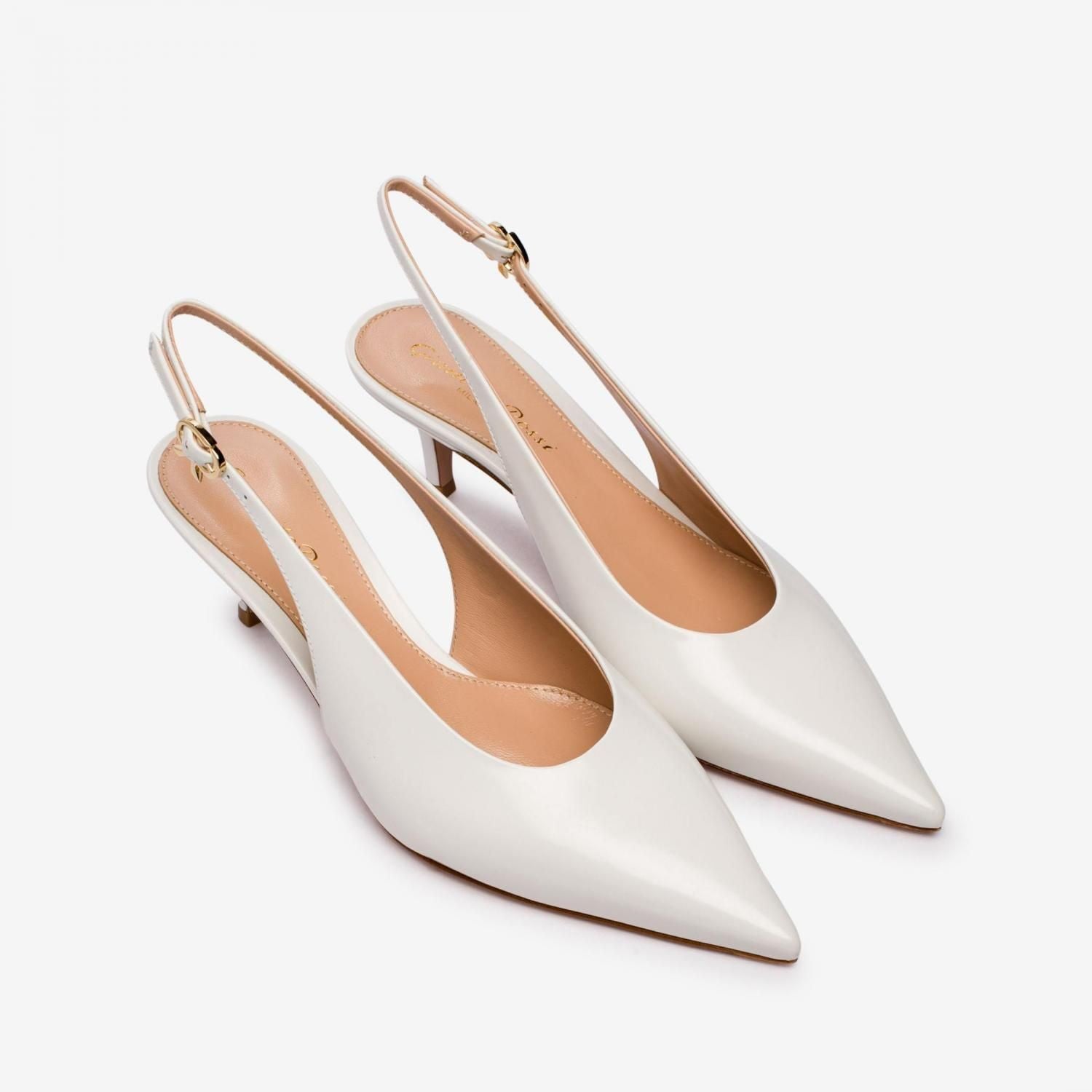 GIANVITO ROSSI Elegant Pointed Toe Pumps with Adjustable Back Strap - 5.5 cm Heel Height