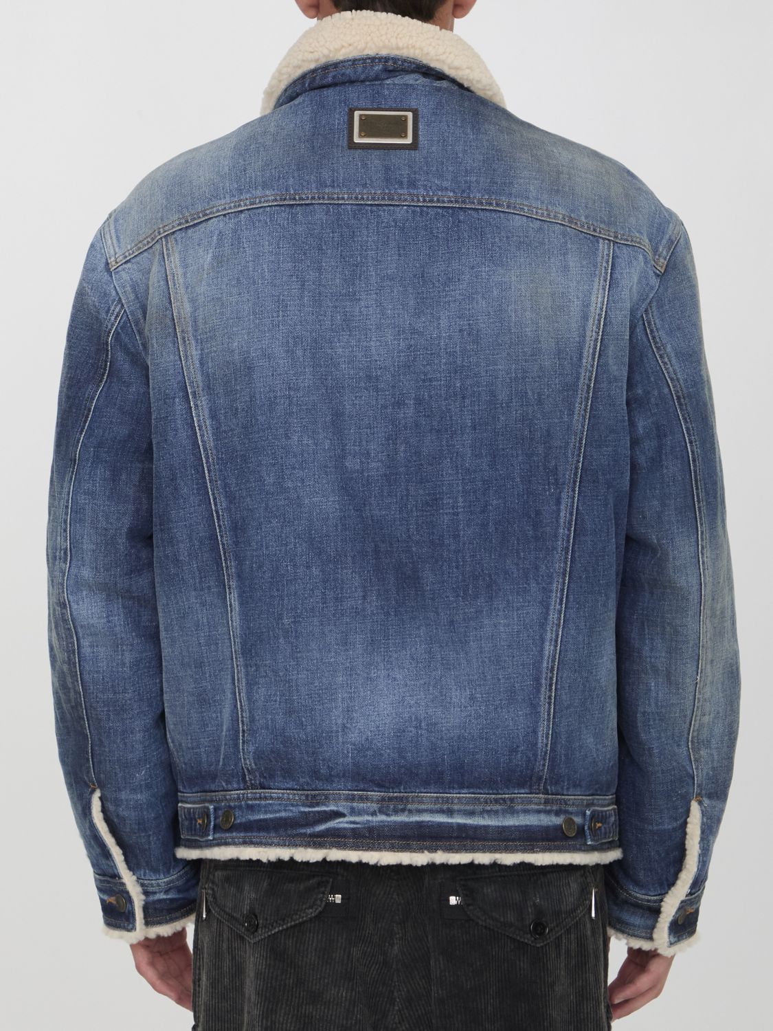 DOLCE & GABBANA Men's Denim Jacket with Sheepskin Lining