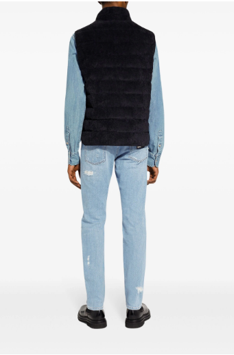 DOLCE & GABBANA Sleeveless Quilted Corduroy Jacket for Men