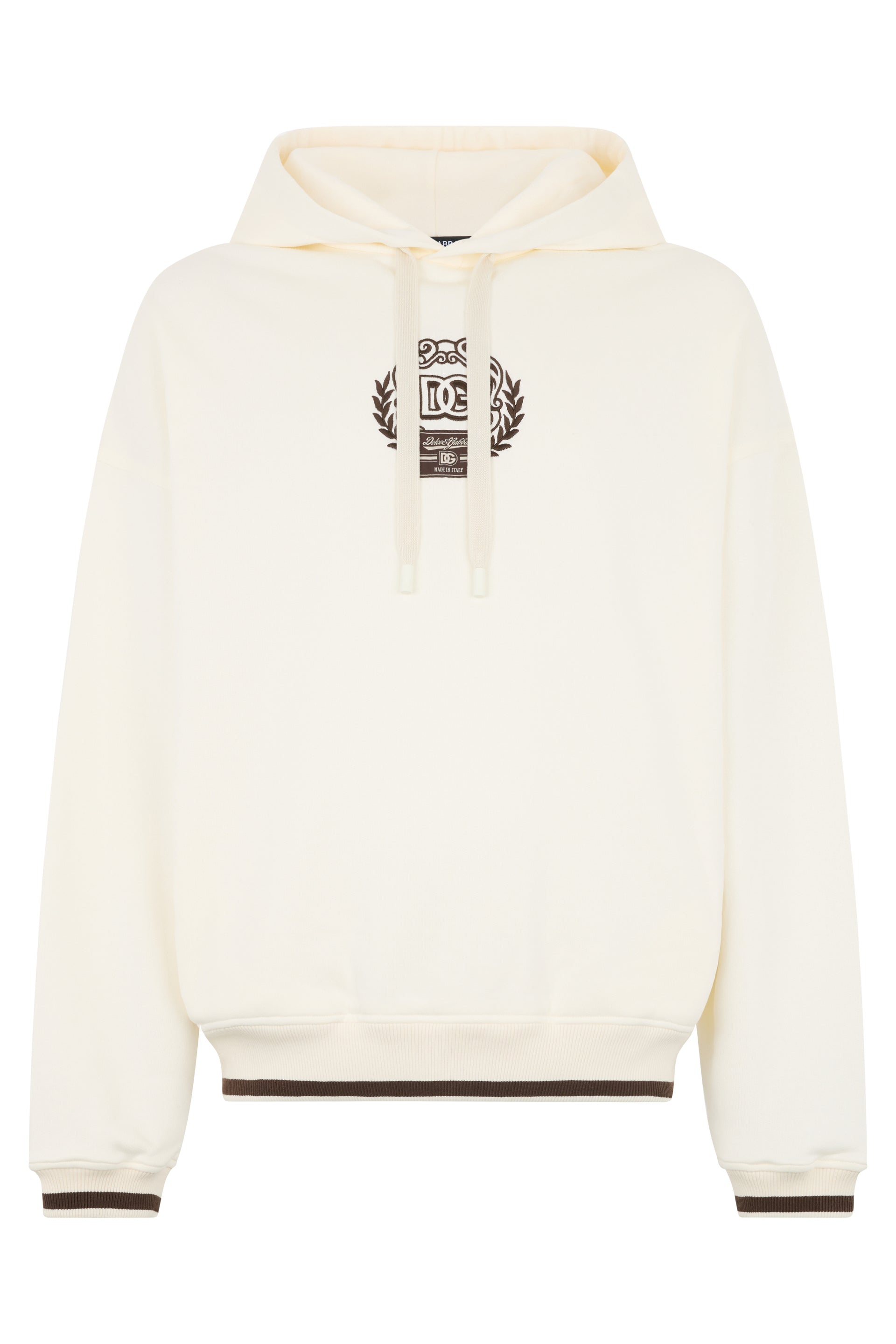 DOLCE & GABBANA Cotton Hoodie with Ribbed Cuffs for Men - FW25