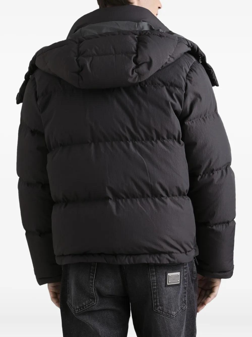 DOLCE & GABBANA Men's Quilted Short Down Jacket with Hood