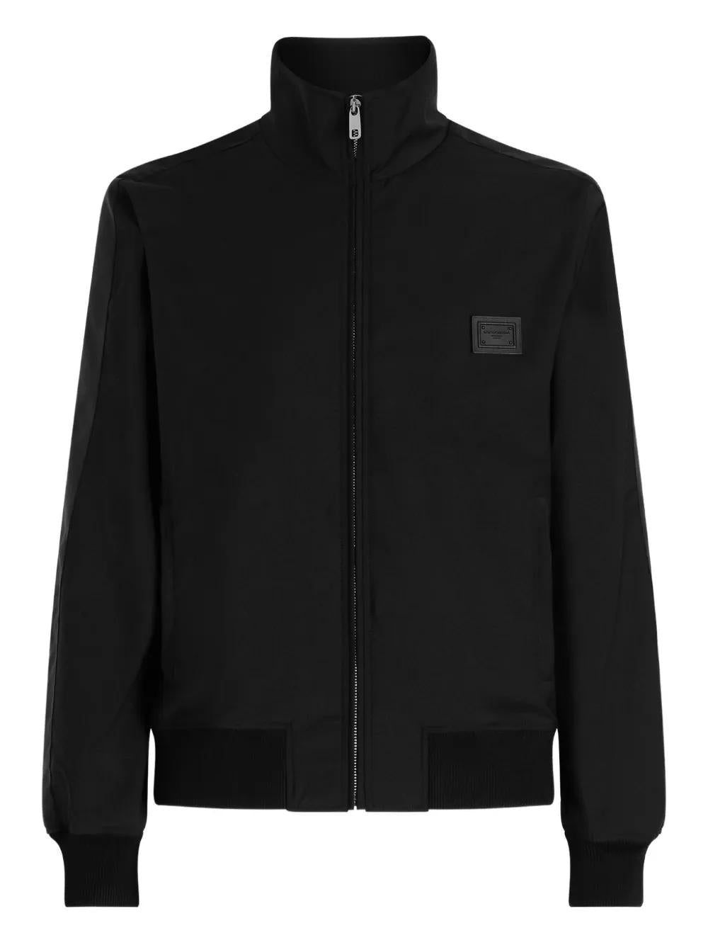 DOLCE & GABBANA Zip-Up Bomber Jacket with Logo Patch