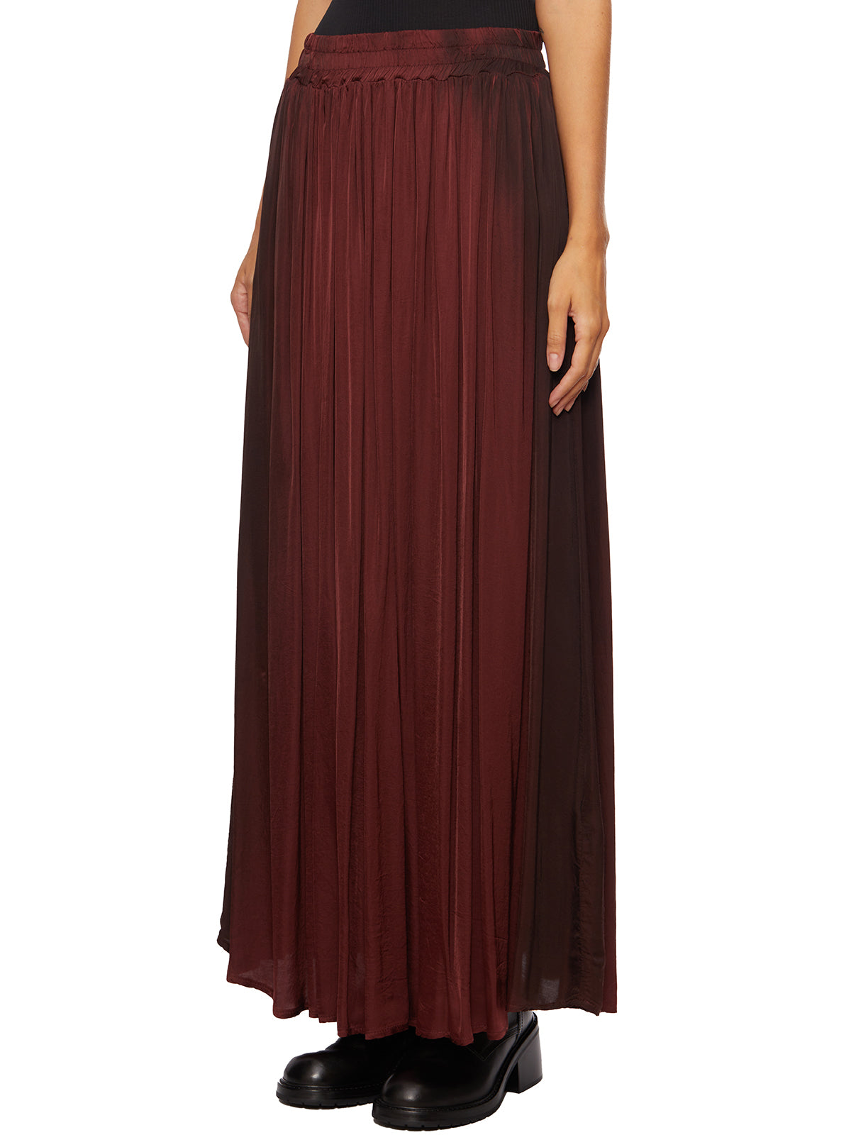 SANCTAMUERTE Elegant Satin Long Skirt - Size S