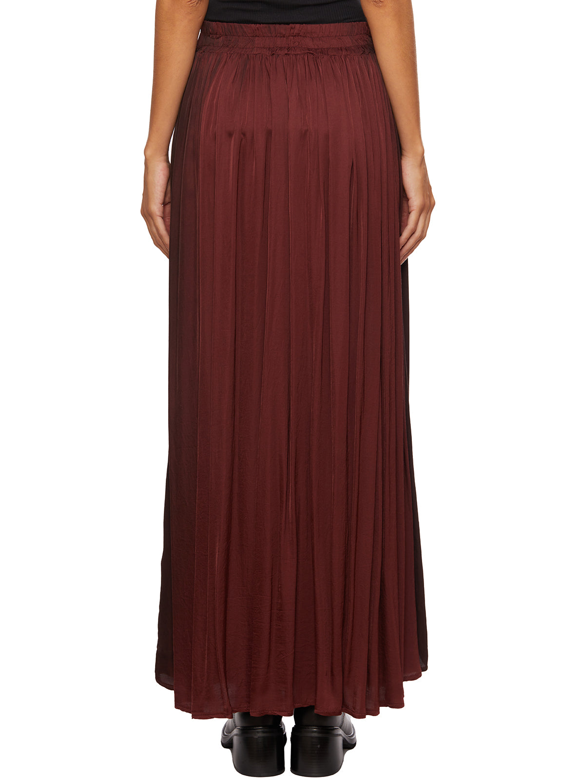 SANCTAMUERTE Elegant Satin Long Skirt - Size S