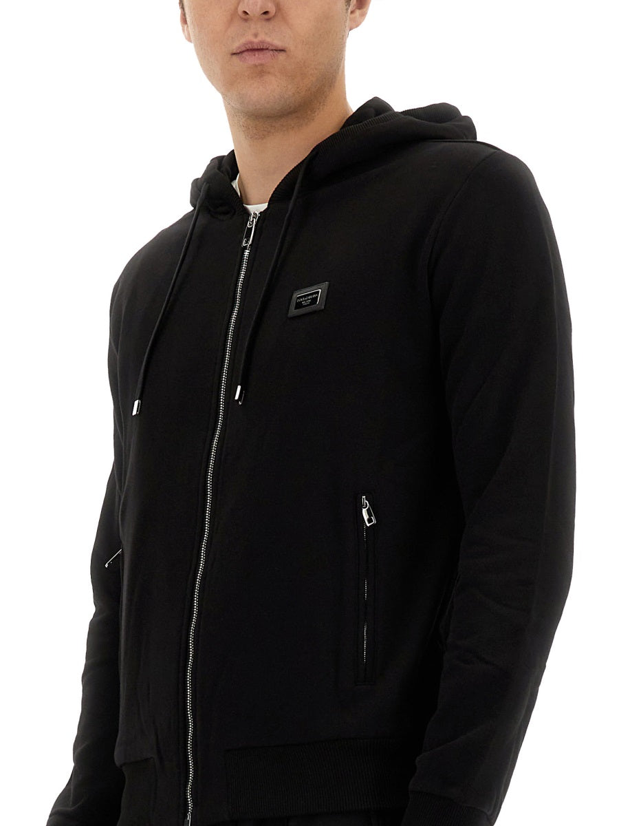 DOLCE & GABBANA Drawstring Zip Hoodie for Men (SS25)
