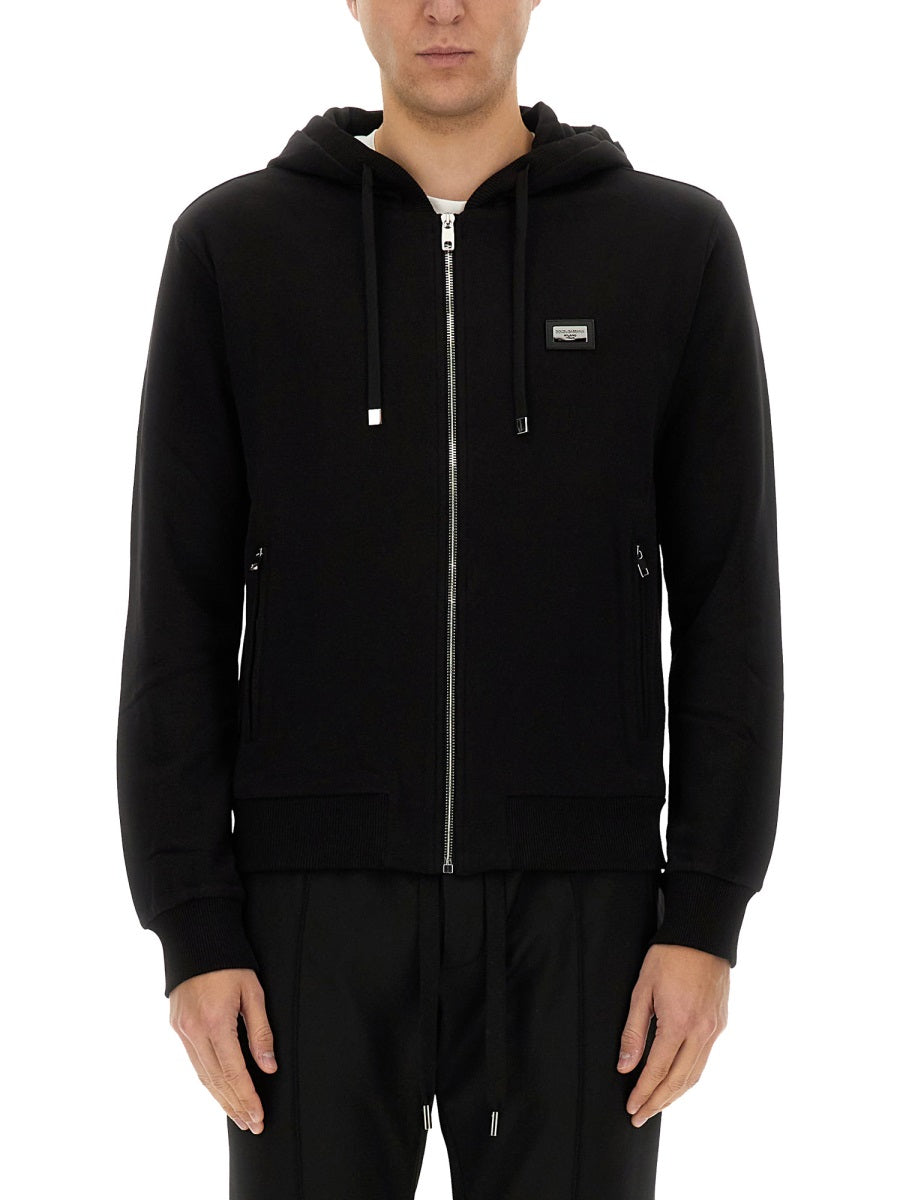 DOLCE & GABBANA Drawstring Zip Hoodie for Men (SS25)