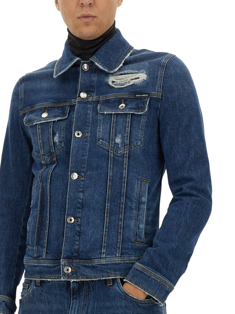 DOLCE & GABBANA Stretch Denim Jacket - Size 50