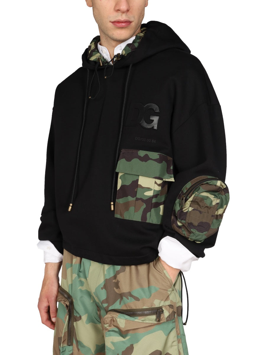 DOLCE & GABBANA Men's Sweatshirt with Camo Details
