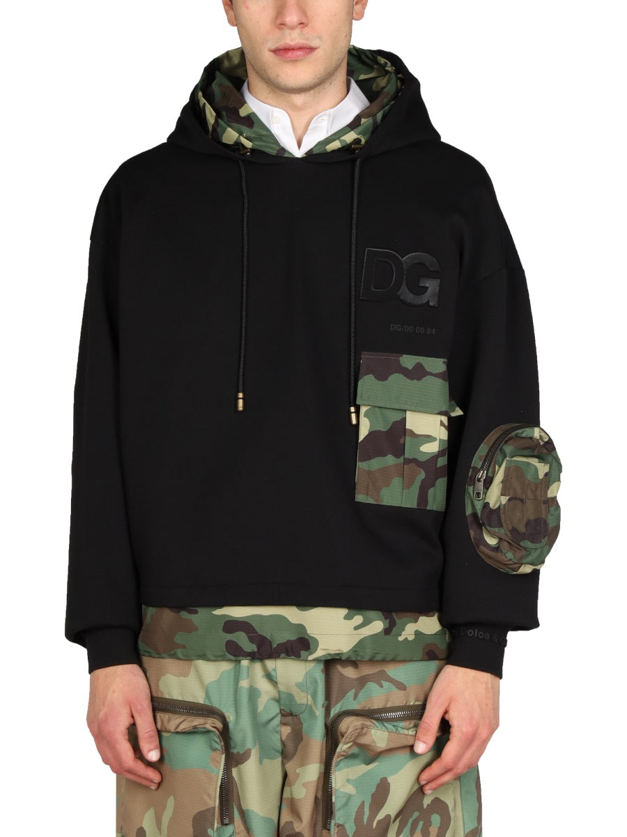 DOLCE & GABBANA Men's Sweatshirt with Camo Details