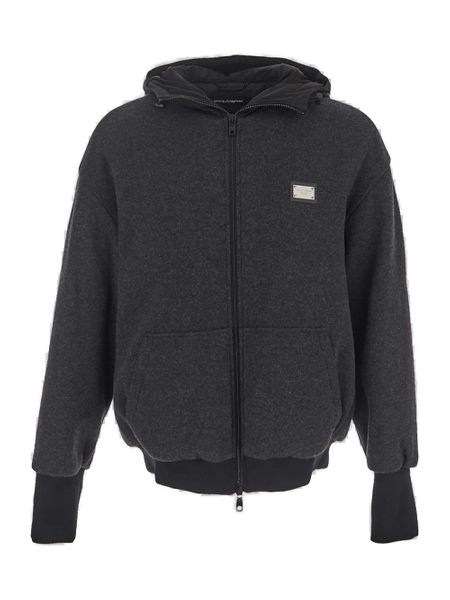 DOLCE & GABBANA Men's Full-Zip Jacket with Adjustable Drawstring Hood