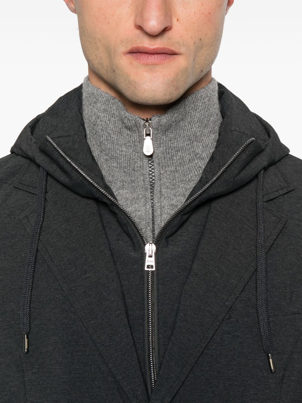 HERNO Classic Grey Hooded Jacket for Men - FW25