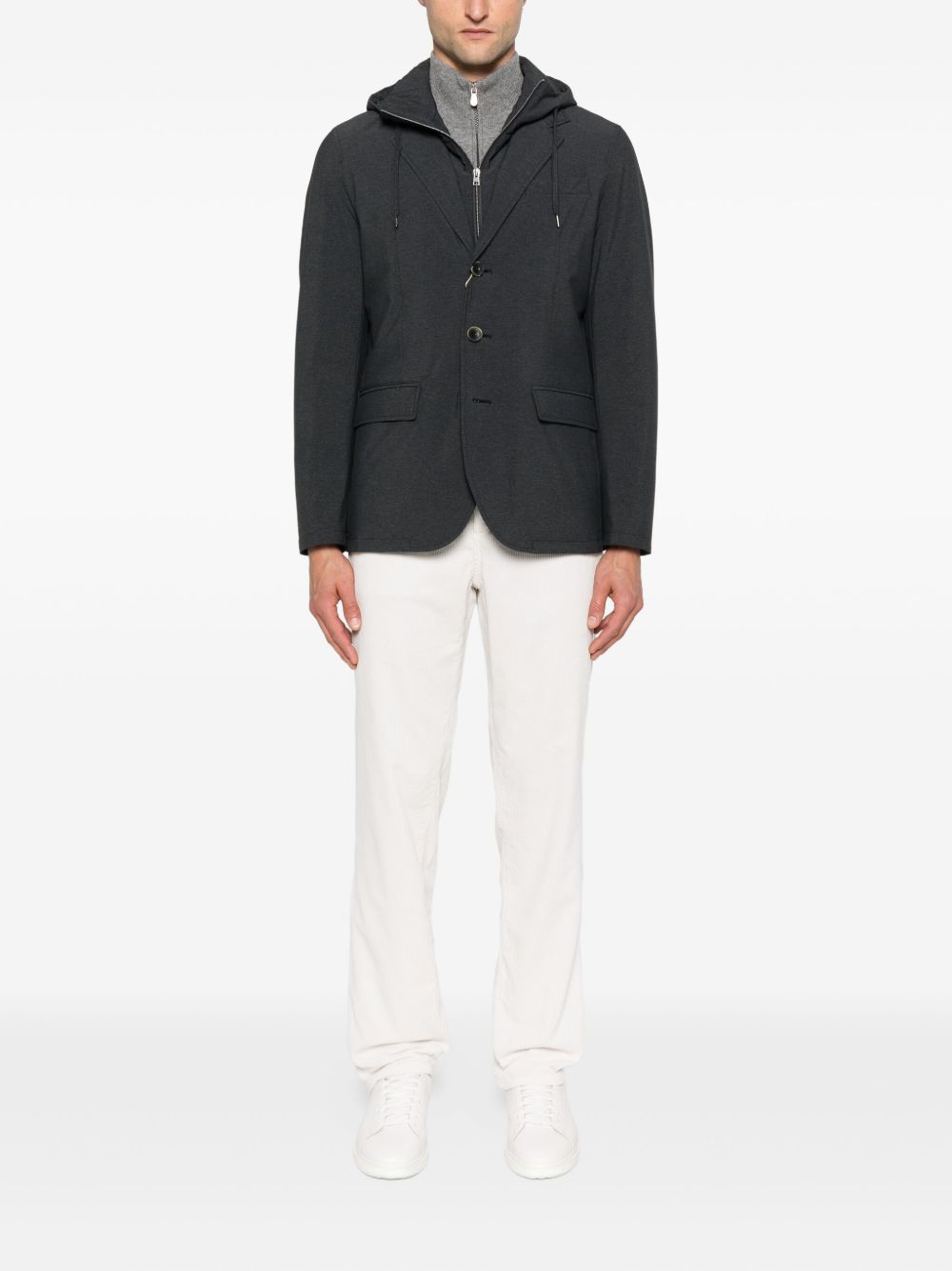 HERNO Classic Grey Hooded Jacket for Men - FW25