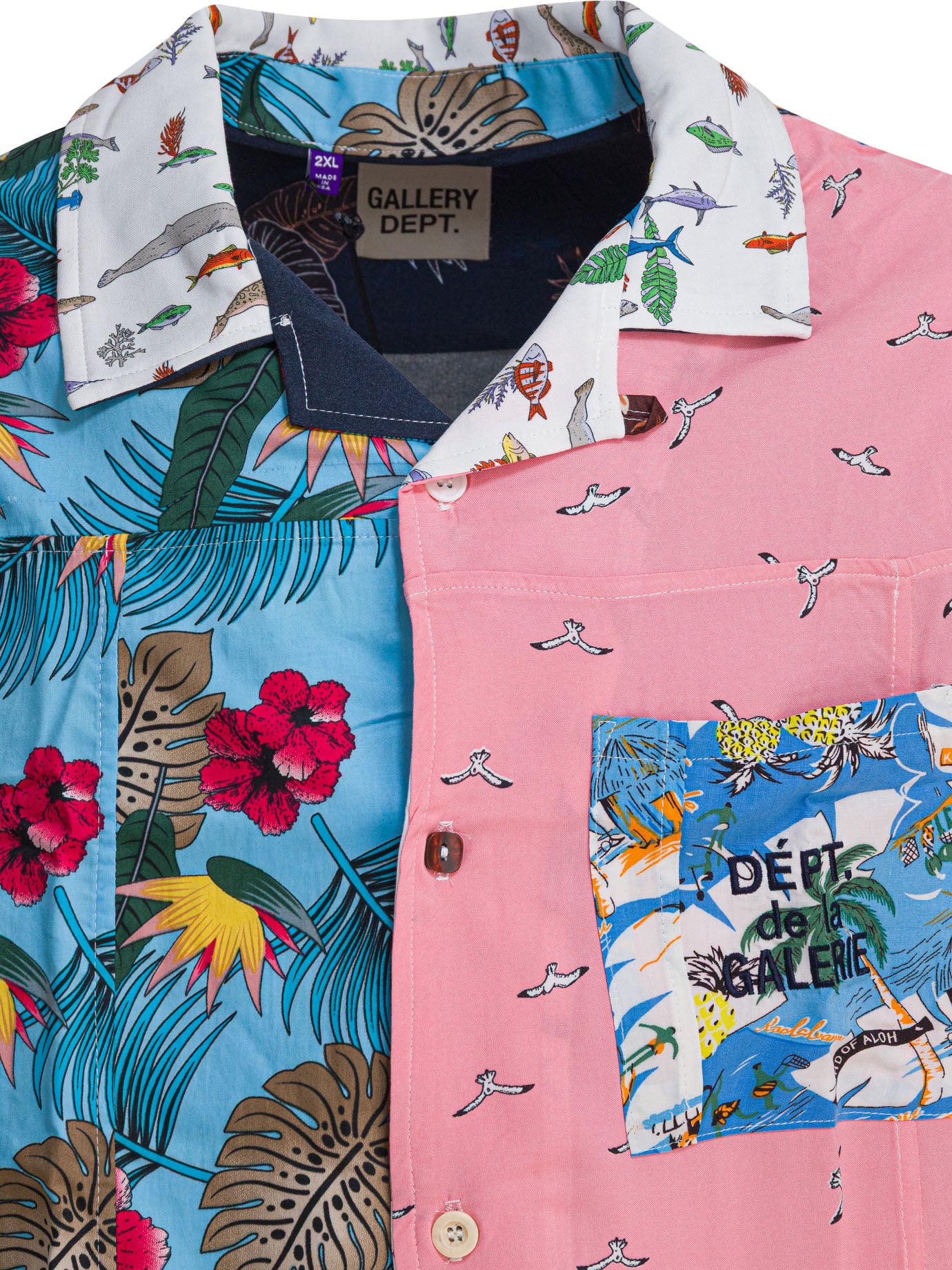 GALLERY DEPT. Innovative Mini Print Camp Collar Shirt - Regular Fit