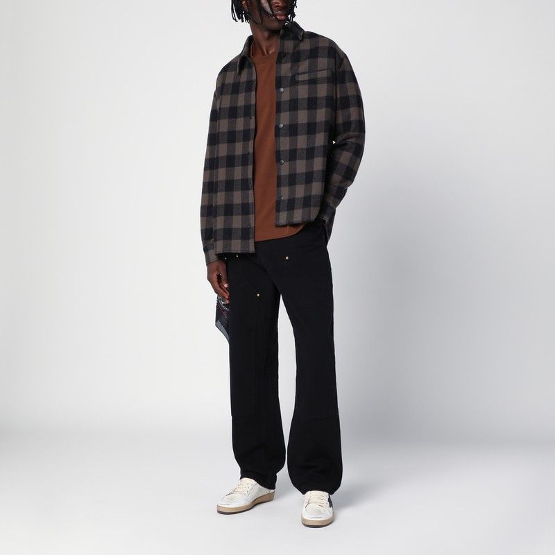 DESTIN Check Pattern Wool and Cashmere Overshirt