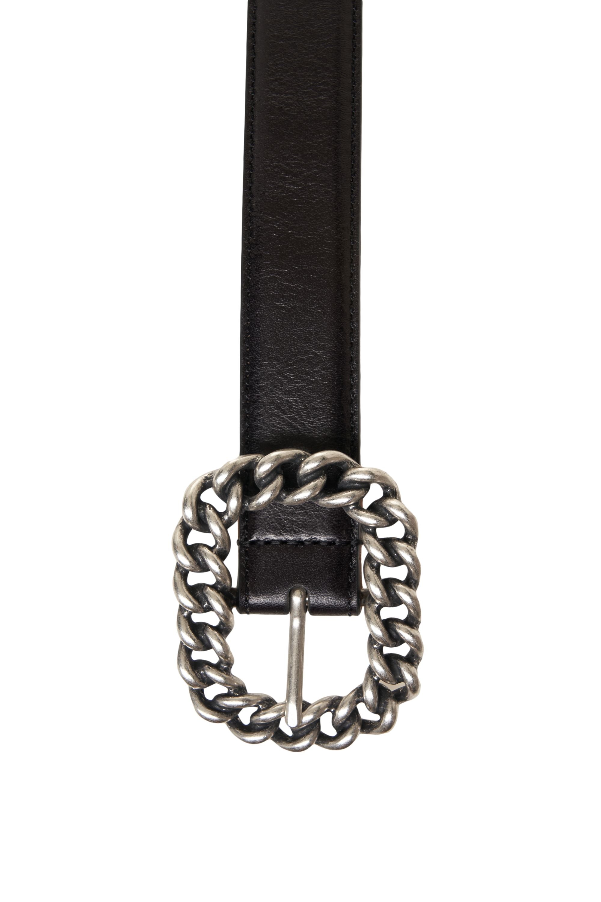 GAVAZZENI Leather Belt with Distinctive Chain Detail - 3 cm Width