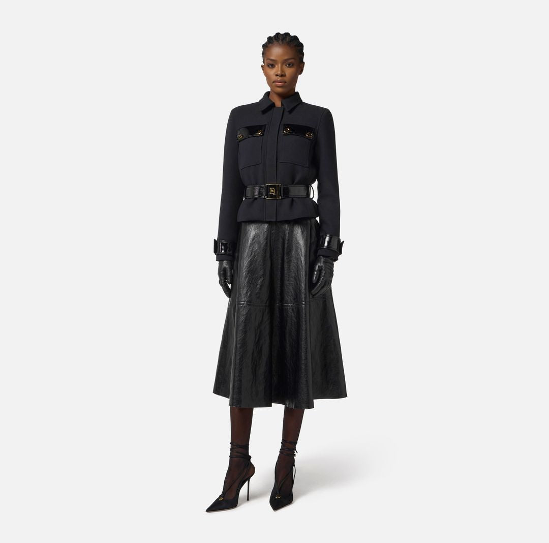 ELISABETTA FRANCHI Chic Women's Outerwear Coat with Belt