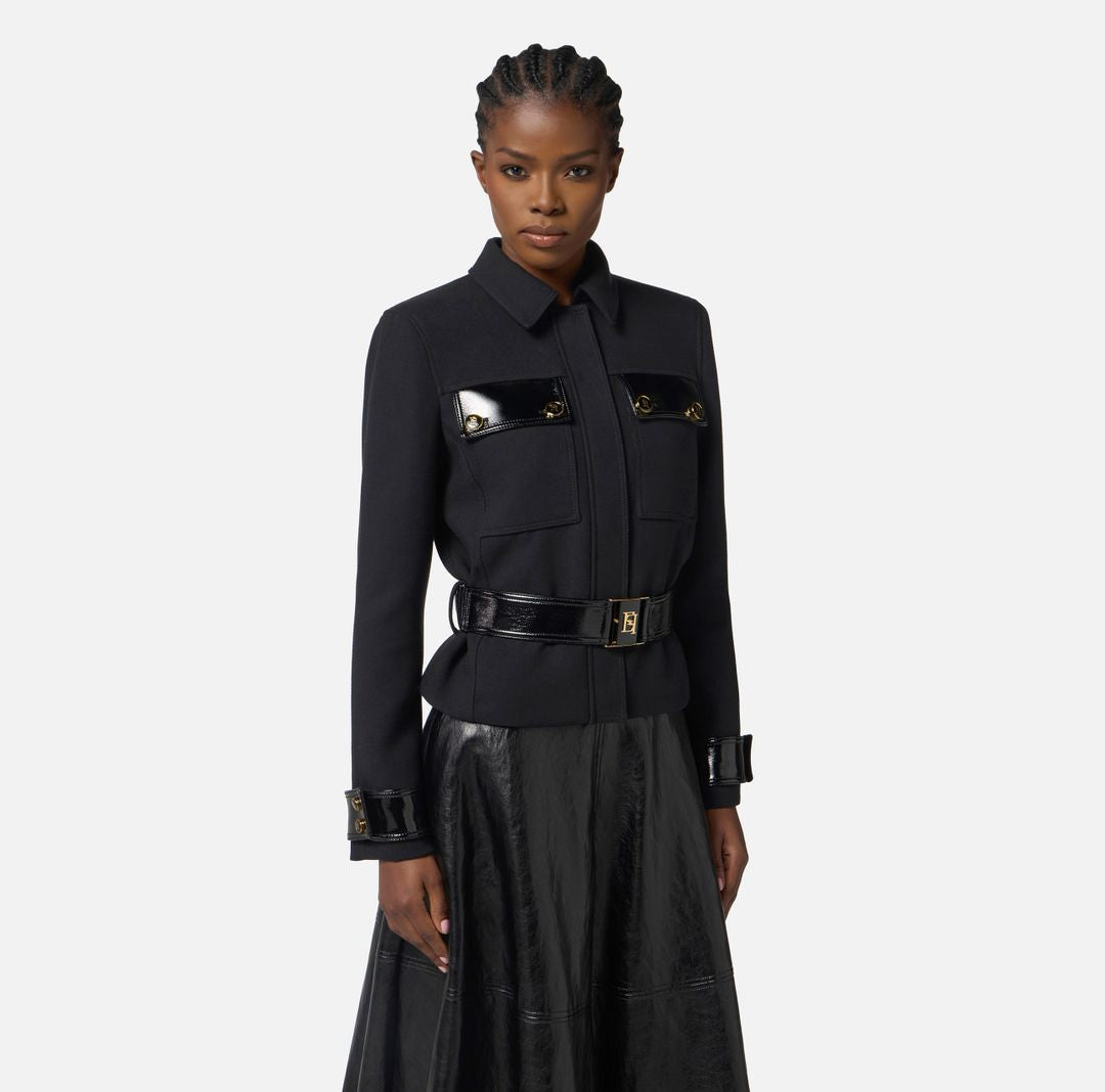 ELISABETTA FRANCHI Chic Women's Outerwear Coat with Belt