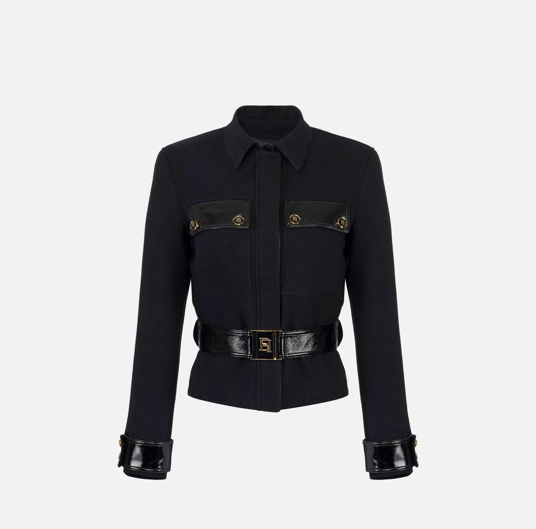 ELISABETTA FRANCHI Chic Women's Outerwear Coat with Belt