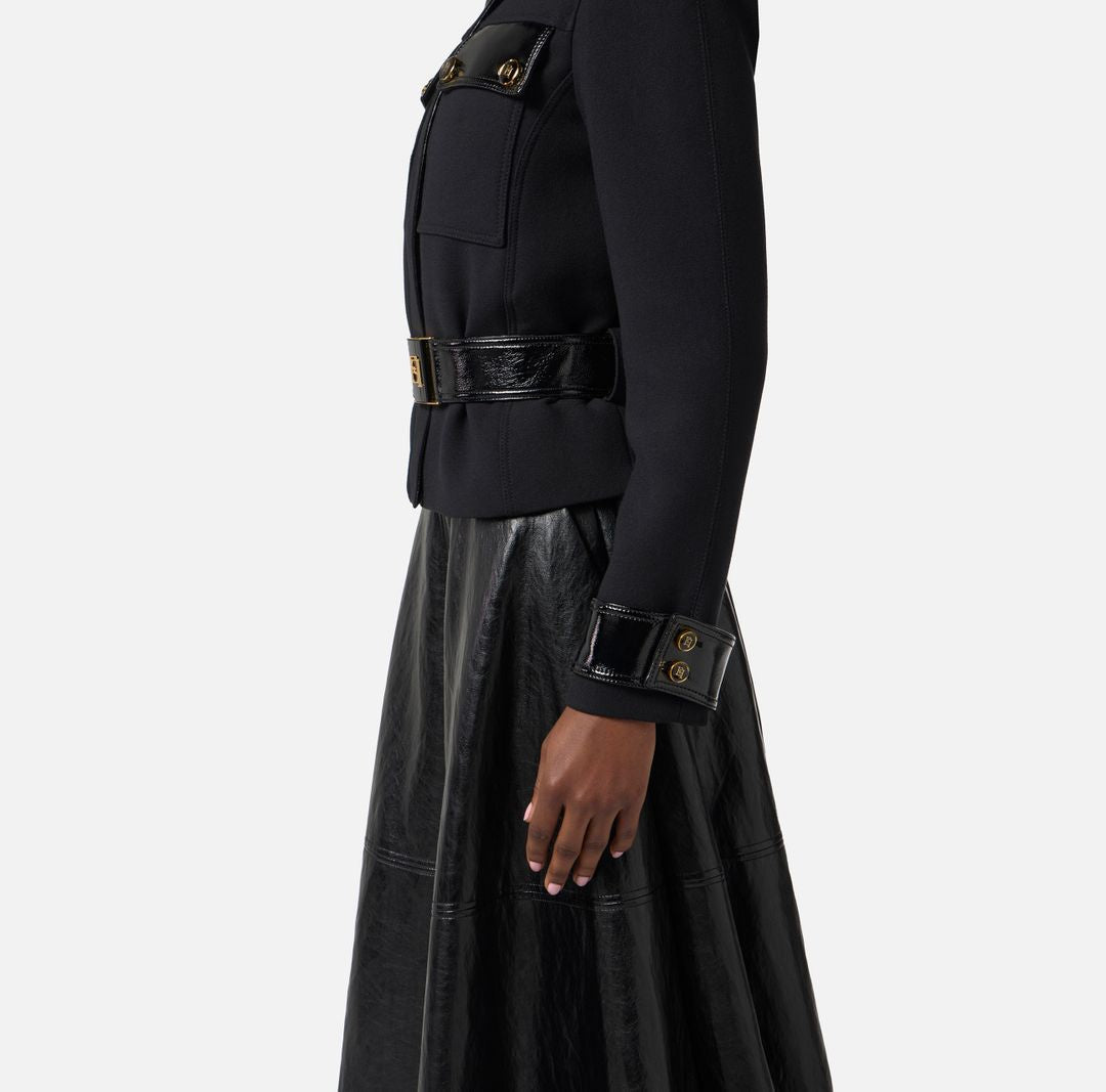 ELISABETTA FRANCHI Chic Women's Outerwear Coat with Belt