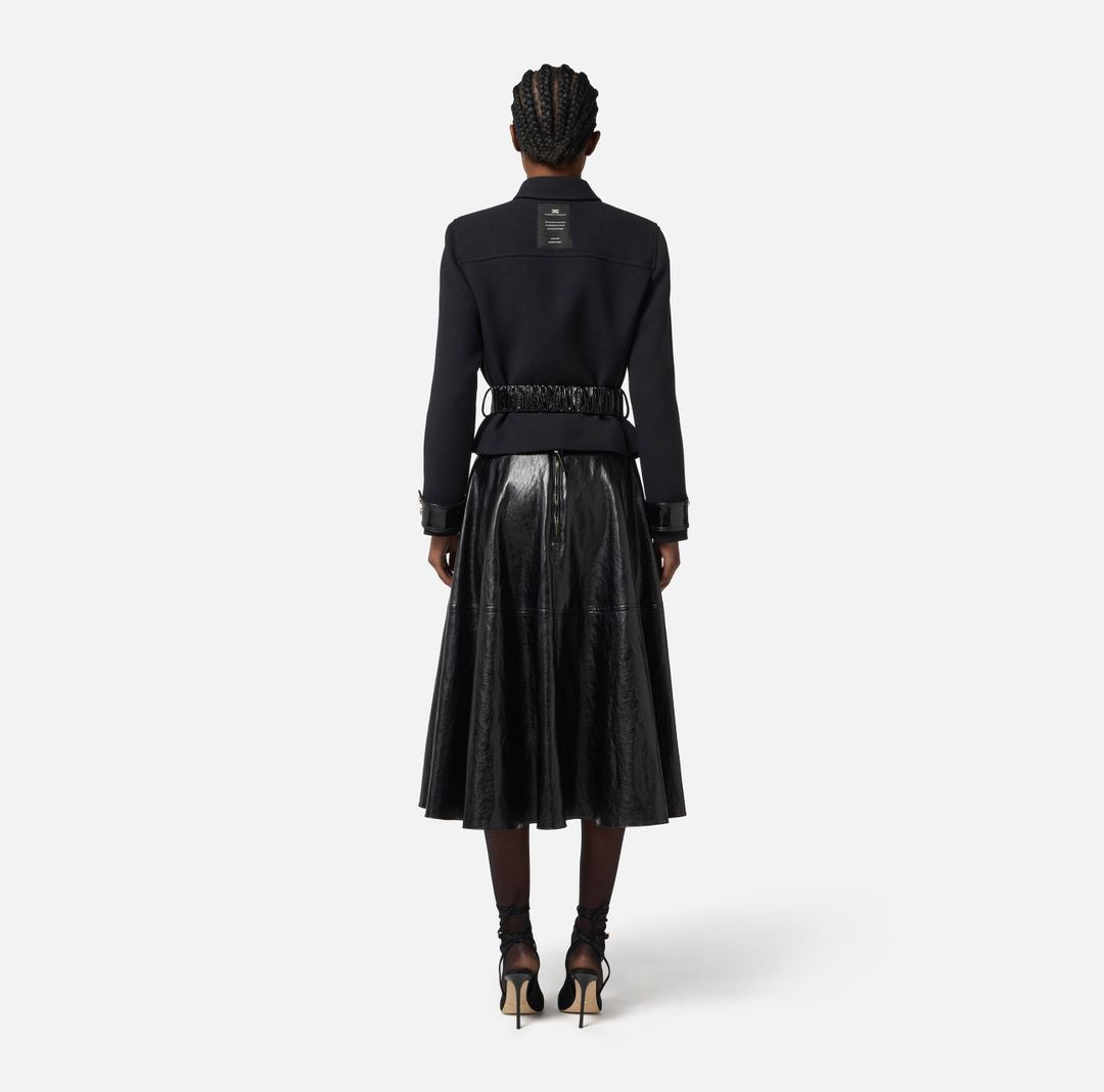 ELISABETTA FRANCHI Chic Women's Outerwear Coat with Belt