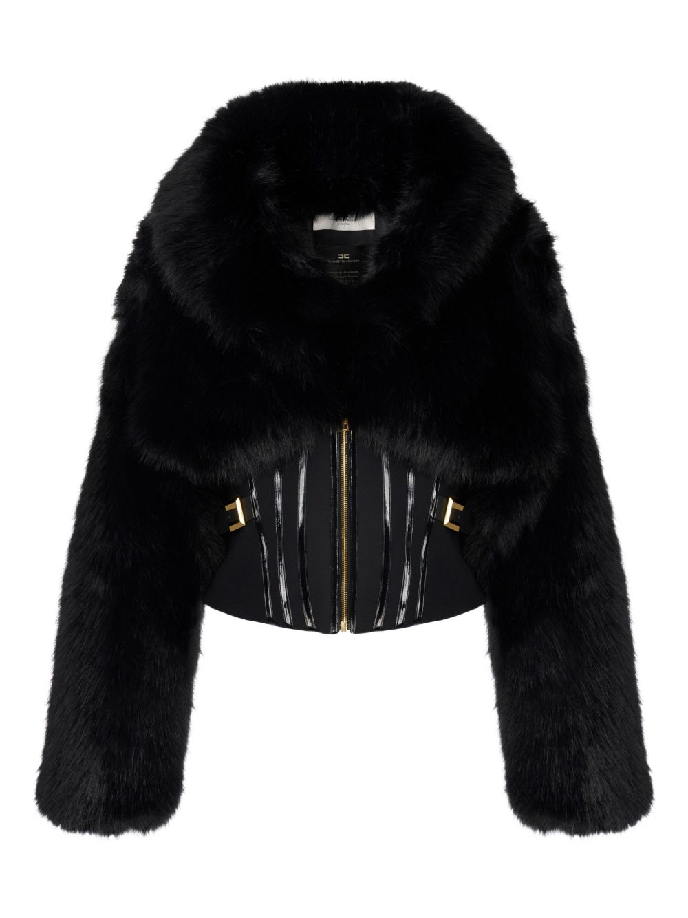 ELISABETTA FRANCHI Faux Fur Corset Jacket