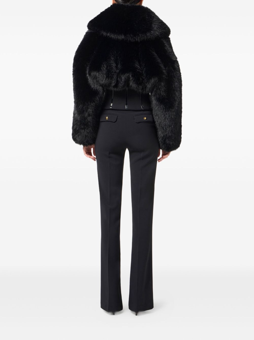 ELISABETTA FRANCHI Faux Fur Corset Jacket