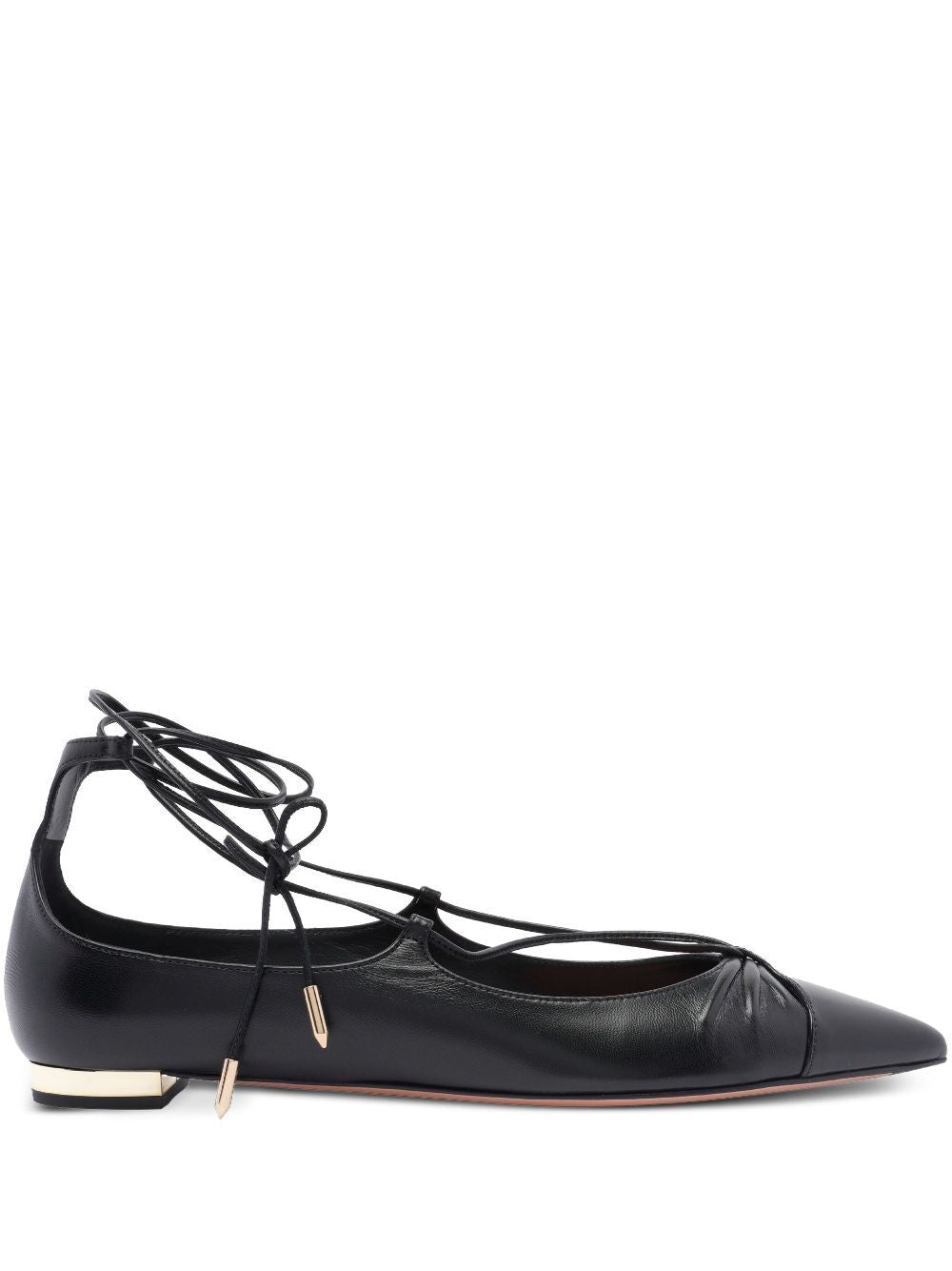 AQUAZZURA Elegant Nappa Leather Ballerina Flats