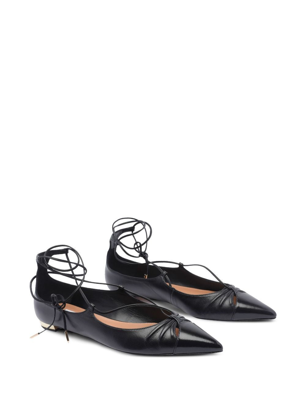 AQUAZZURA Elegant Nappa Leather Ballerina Flats