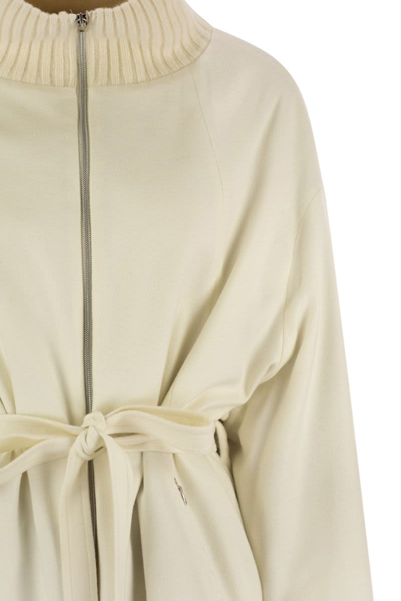 HERNO Silk and Cashmere Jacket with Belt