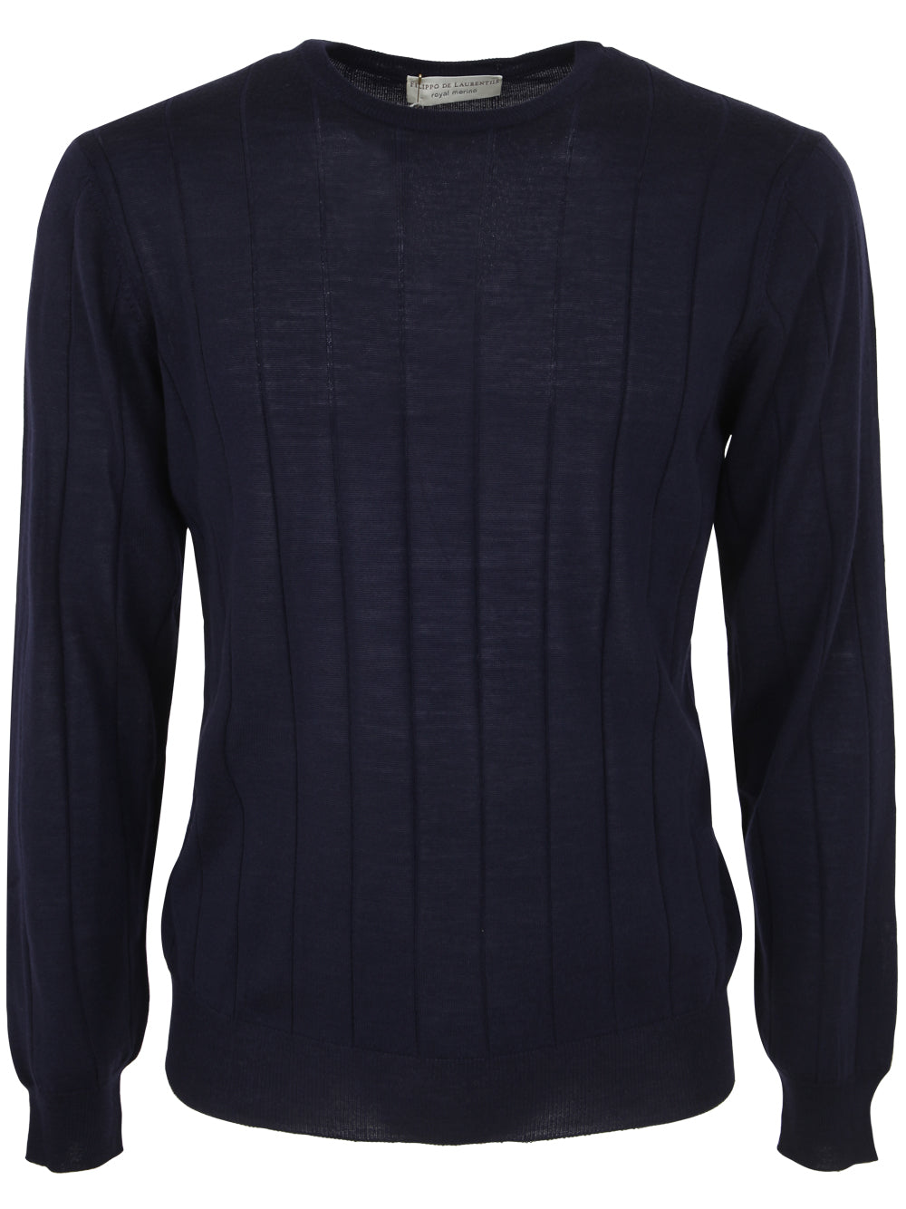 FILIPPO DE LAURENTIIS Men's Royal Merino Long Sleeves Turtle Neck Ribbed Sweater