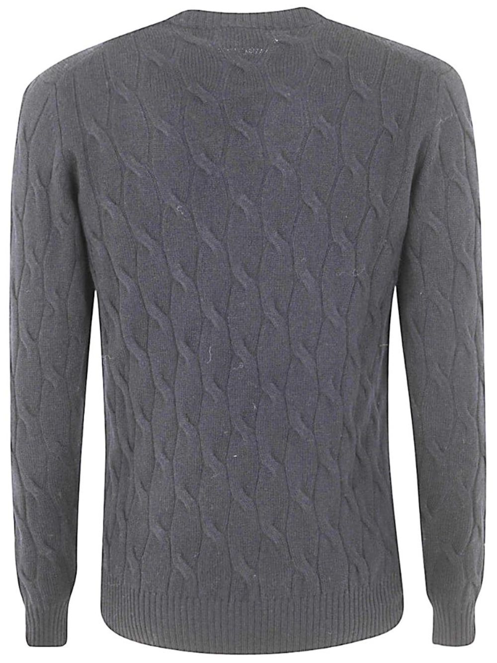 FILIPPO DE LAURENTIIS Wool Cashmere Long Sleeves Crew Neck Sweater with Braid