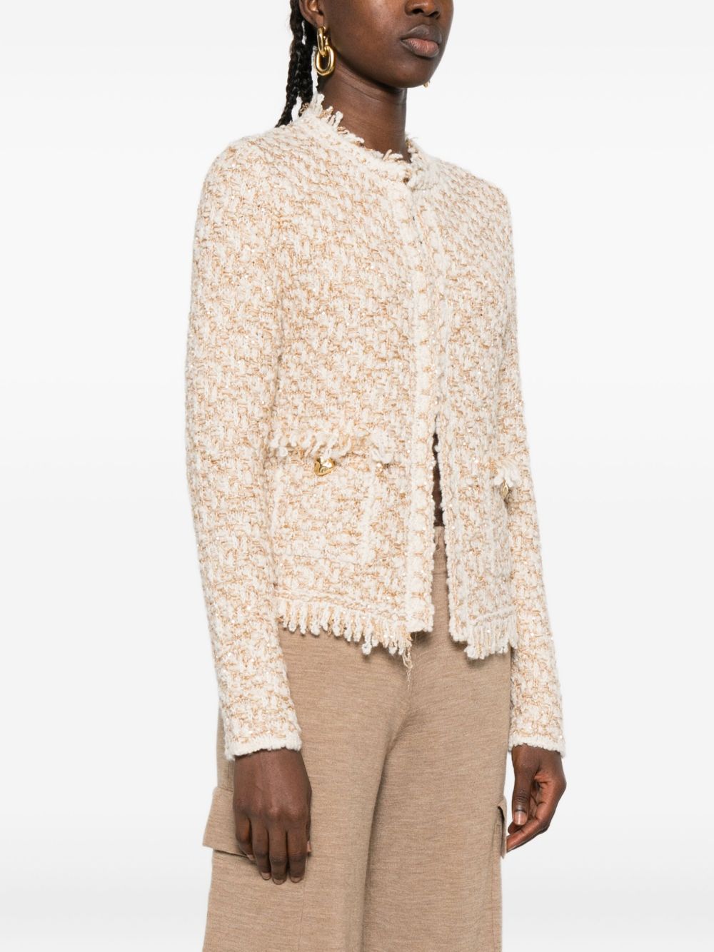 FABIANA FILIPPI Bicolor Tweed Boucle Loop Jacket