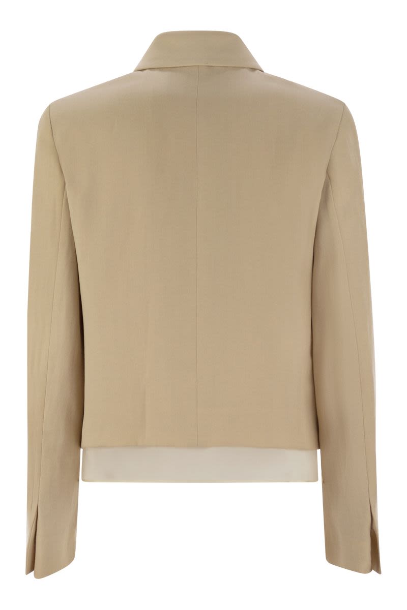 FABIANA FILIPPI Wool and Linen Mat Chasseur Jacket