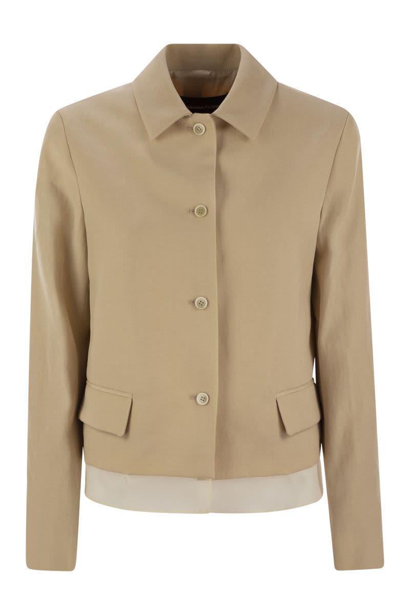 FABIANA FILIPPI Wool and Linen Mat Chasseur Jacket