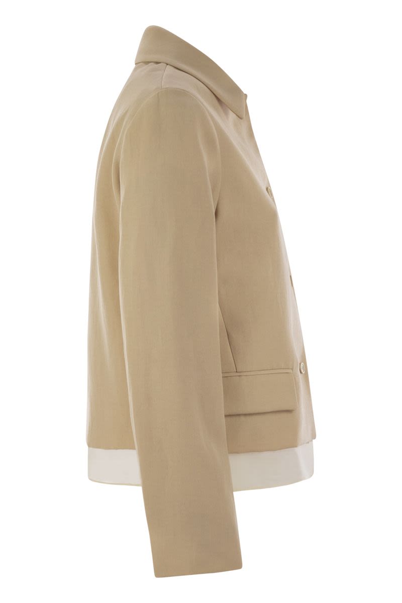 FABIANA FILIPPI Wool and Linen Mat Chasseur Jacket