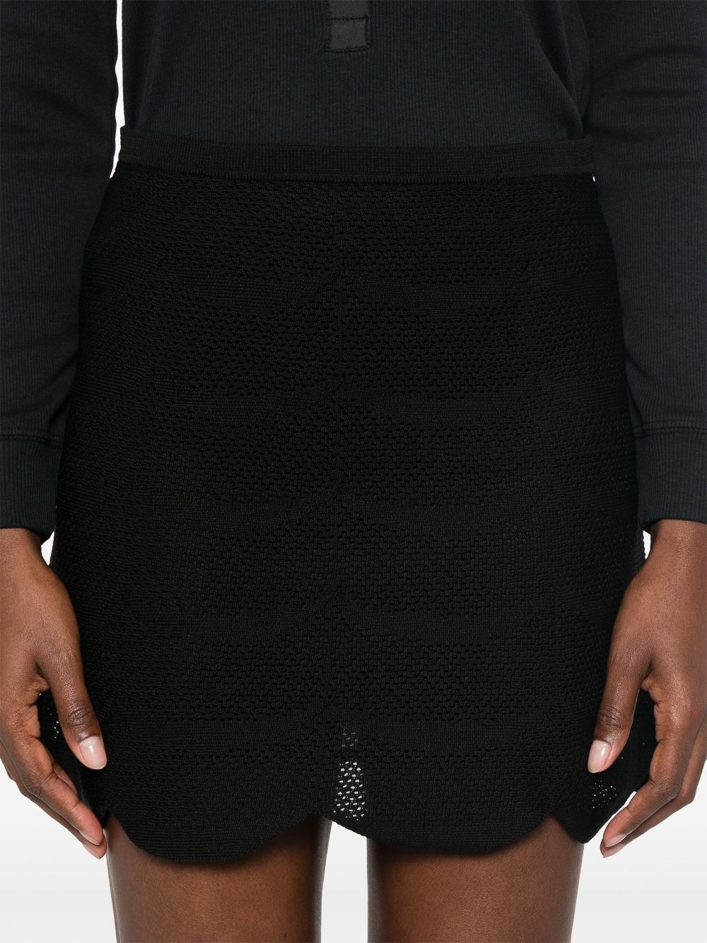 TOM FORD Stylish Mini Skirt with Scallop Hem and Elasticated Waistband
