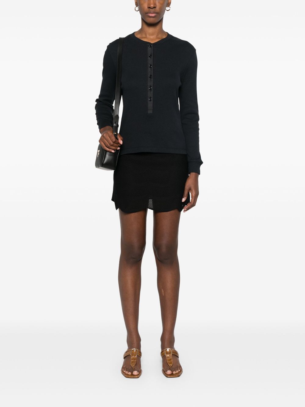 TOM FORD Stylish Mini Skirt with Scallop Hem and Elasticated Waistband