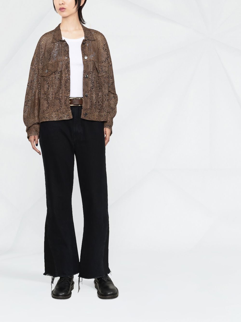 GIORGIO BRATO Leather Over Jacket for Women