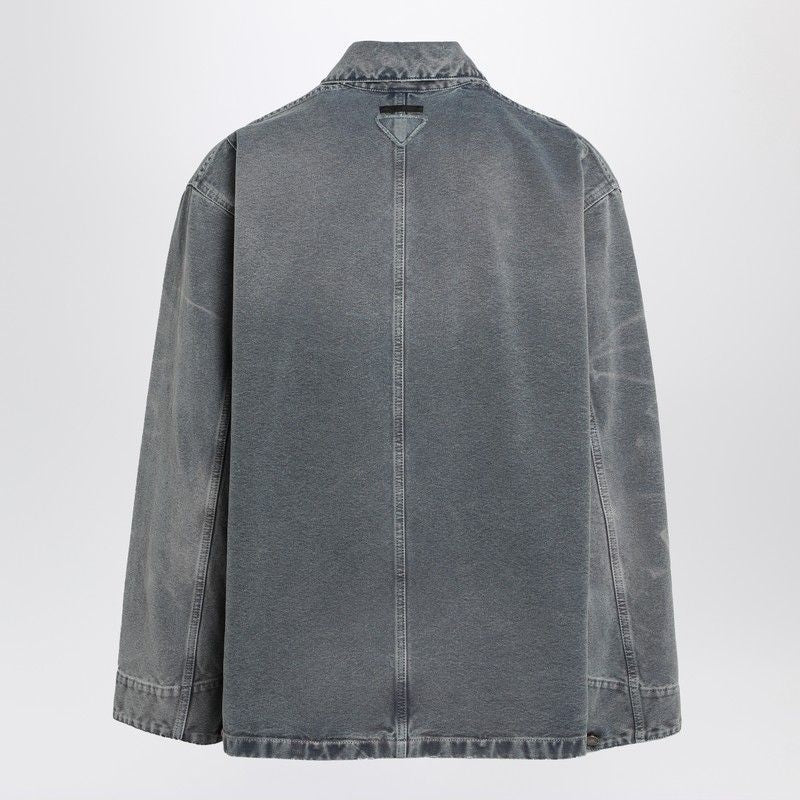 PRADA Distressed Canvas Overshirt - Classic Fit