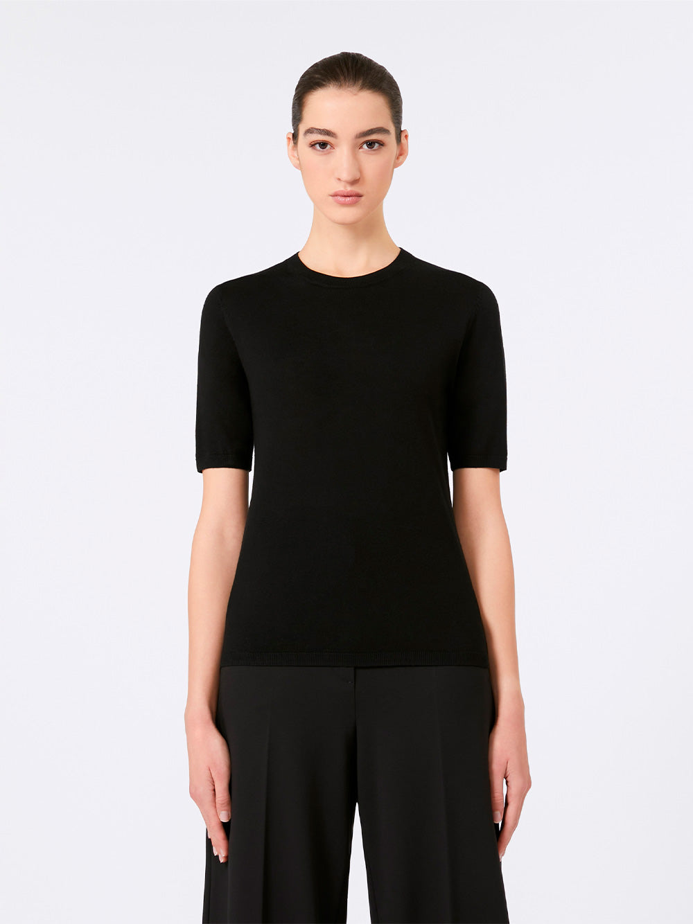 MAX MARA Short-Sleeved Basic Mini Wool Sweater