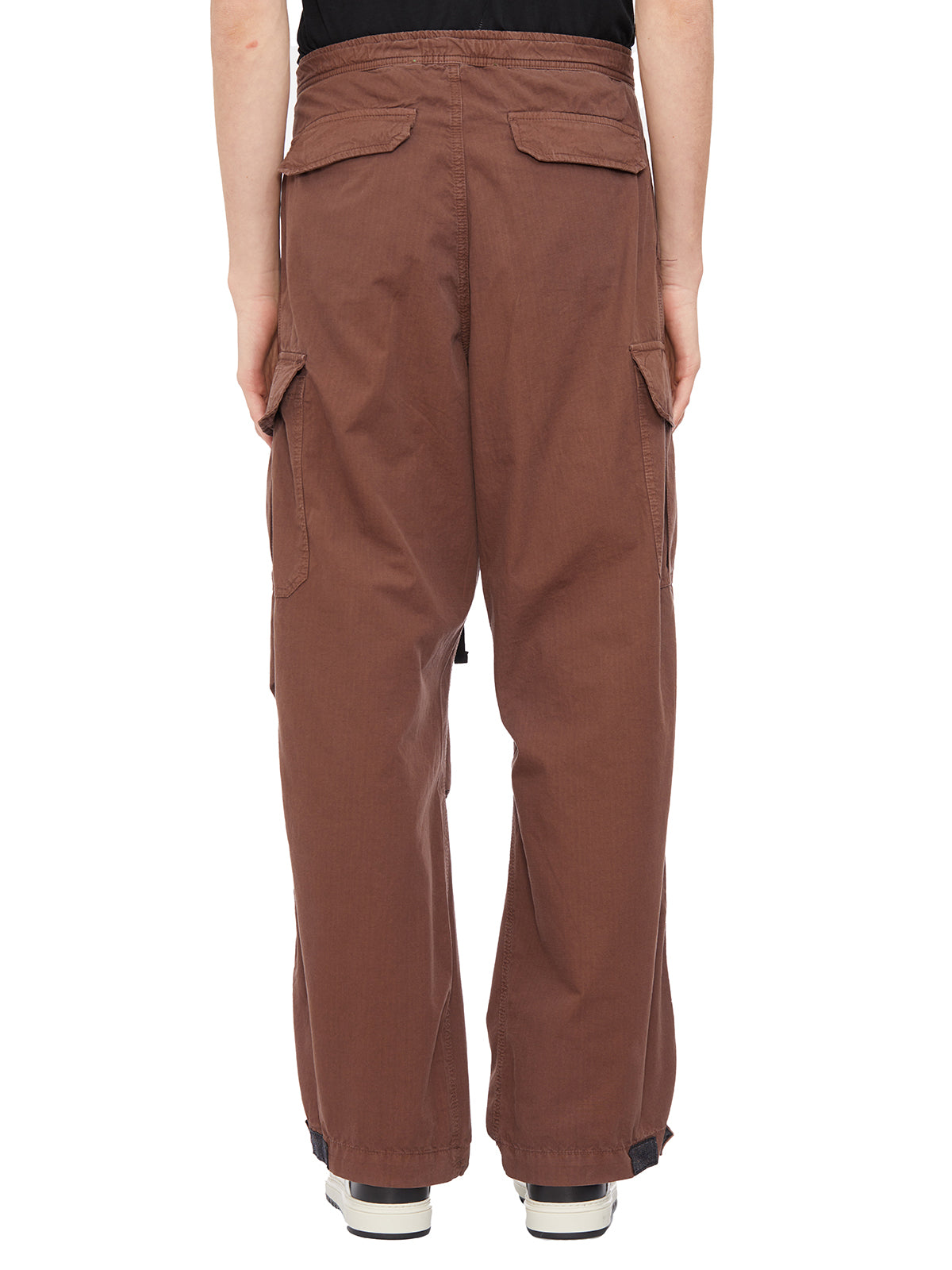 GARMENT WORKSHOP Men's Cargo Trousers with Embroidered Logo - Size M