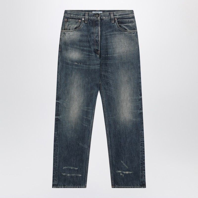 PRADA Washed Denim Jeans with Regular Waist for Women