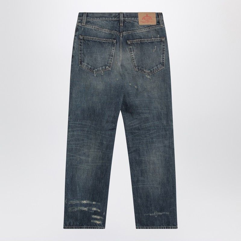 PRADA Washed Denim Jeans with Regular Waist for Women