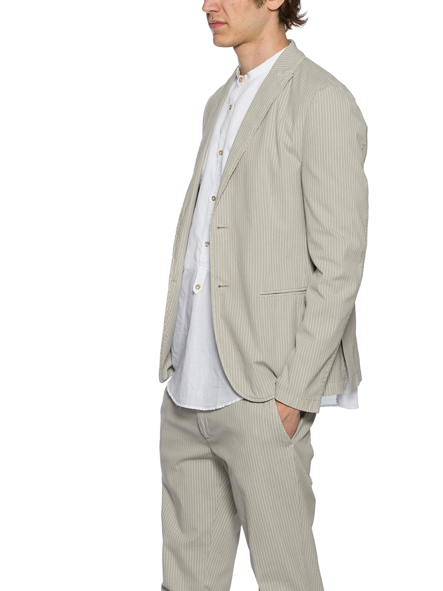 DANIELE ALESSANDRINI Tailored Striped Cotton Jacket - Size 48