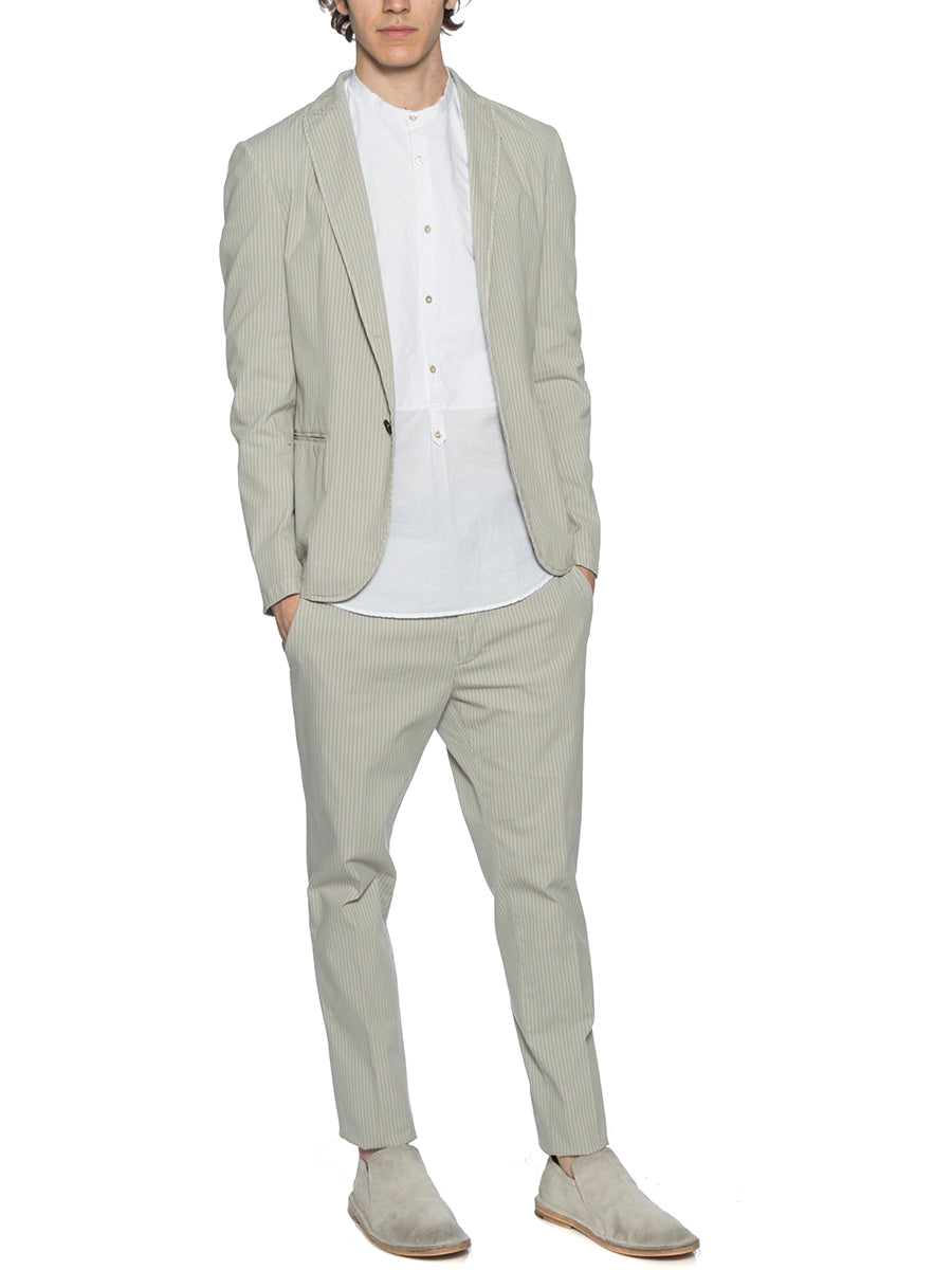 DANIELE ALESSANDRINI Tailored Striped Cotton Jacket - Size 48