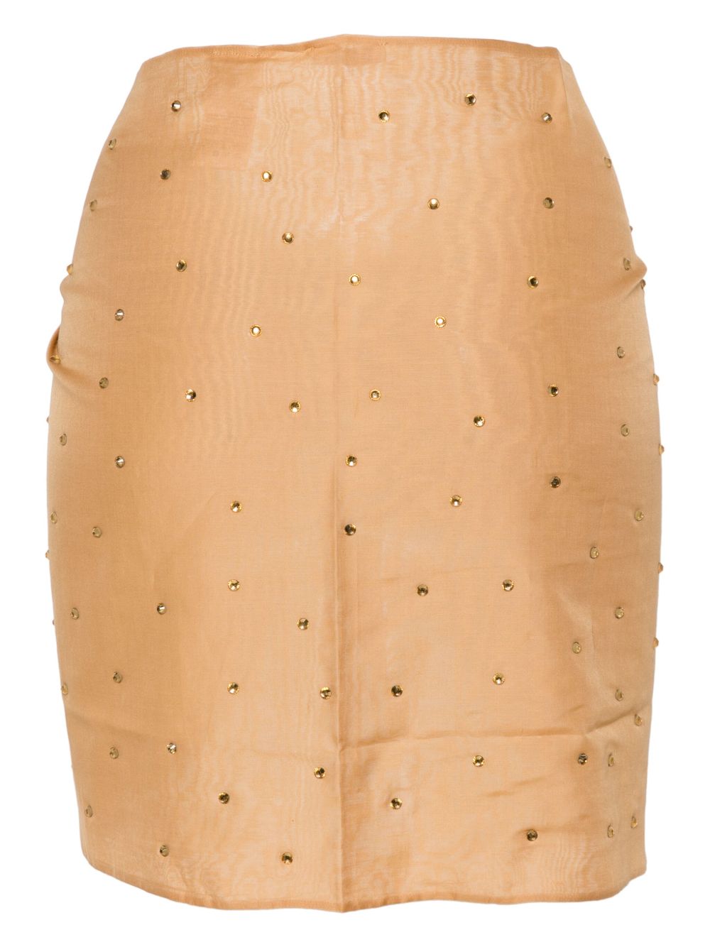 OSÉREE Cotton-Silk Crystal Tie Mini Skirt